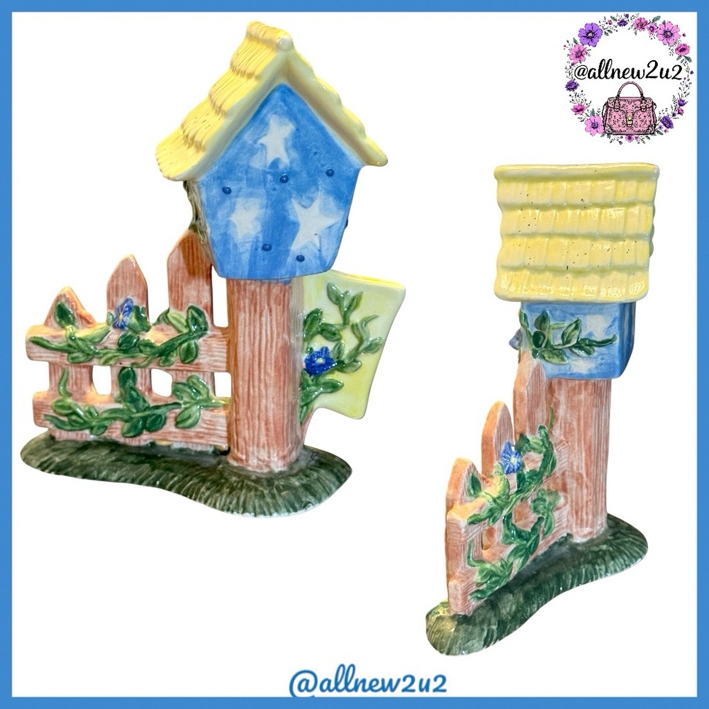 New Love Grows Here Handmade Ceramic Birdhouse Decor Handpainted Special Glazes - Picture 6 of 11
